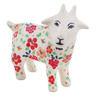 Polish Pottery Goat Figurine 6&quot; Pink Divinity UNIKAT