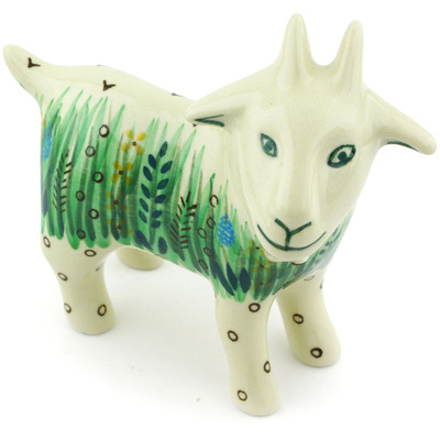 Polish Pottery Goat Figurine 6&quot; Prairie Land UNIKAT