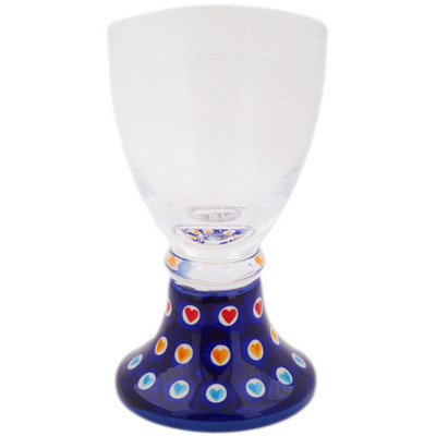 Polish Pottery Goblet 12 oz Heart Disco UNIKAT