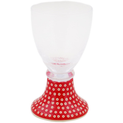 Polish Pottery Goblet 12 oz Strawberry Seeds UNIKAT