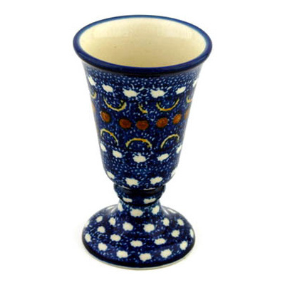 Polish Pottery Goblet 5 oz Blue Horizons