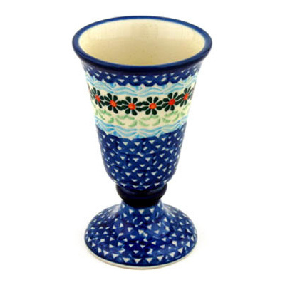 Polish Pottery Goblet 5 oz Daisies By The Sea