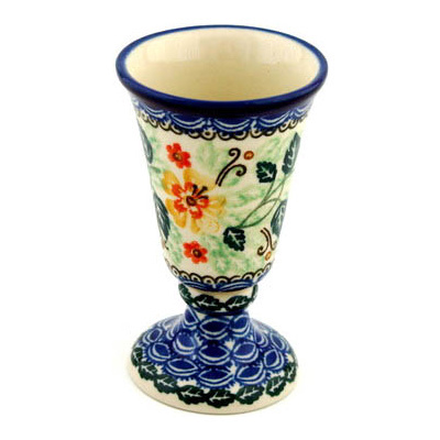 Polish Pottery Goblet 5 oz Marigold UNIKAT