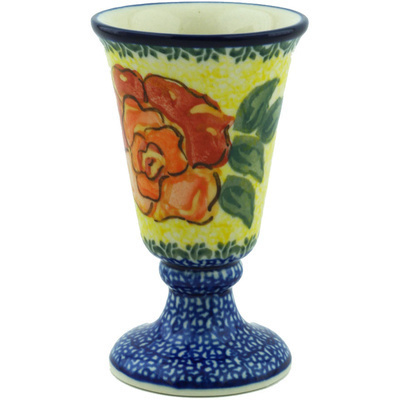Polish Pottery Goblet 5 oz Matisse Flowers UNIKAT