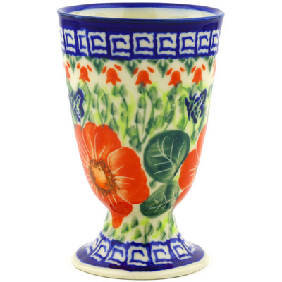 Polish Pottery Goblet 7 oz Happiness UNIKAT