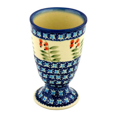 Polish Pottery Goblet 7 oz Red Berries