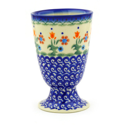 Polish Pottery Goblet 7 oz Spring Flowers