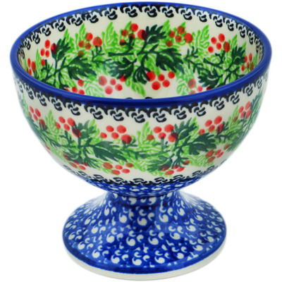 Polish Pottery Goblet 8 oz Blooming Rowan
