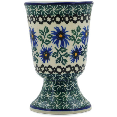 Polish Pottery Goblet 8 oz Blue Chicory