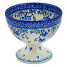 Polish Pottery Goblet 8 oz Blue Grapevine