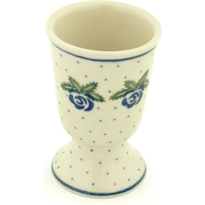 Polish Pottery Goblet 8 oz Blue Rose