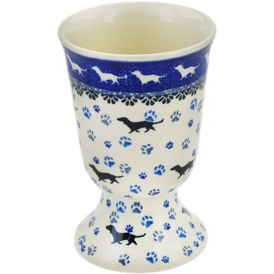 Polish Pottery Goblet 8 oz Boo Boo Puppy Paws