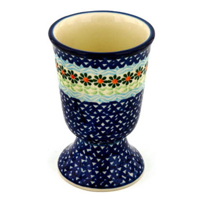 Polish Pottery Goblet 8 oz Daisies By The Sea