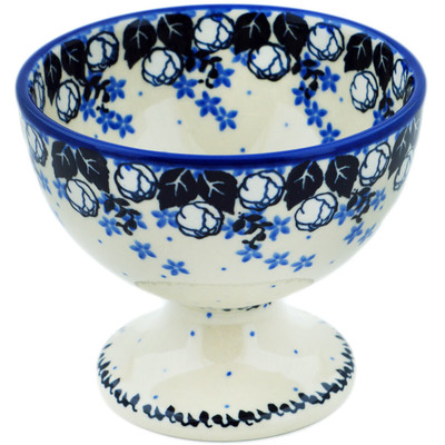 Polish Pottery Goblet 8 oz Flowers At Dusk