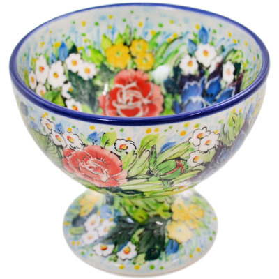Polish Pottery Goblet 8 oz Grandma&#039;s Bouquet UNIKAT