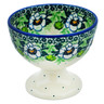 Polish Pottery Goblet 8 oz Green Flora