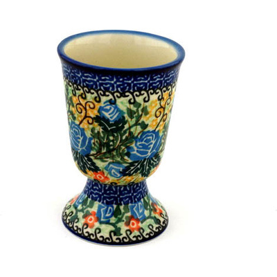 Polish Pottery Goblet 8 oz Spring Rose UNIKAT