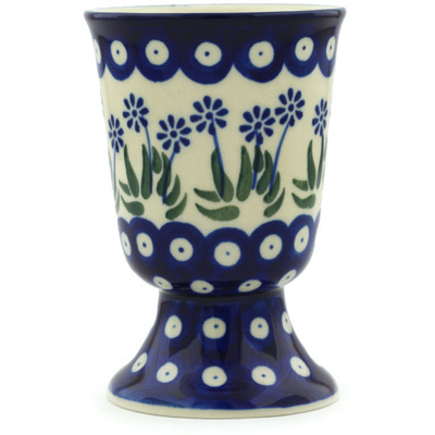 Polish Pottery Goblet 8 oz Springing Calendulas