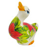 Polish Pottery Goose Figurine 4&quot; Pretty Petunias