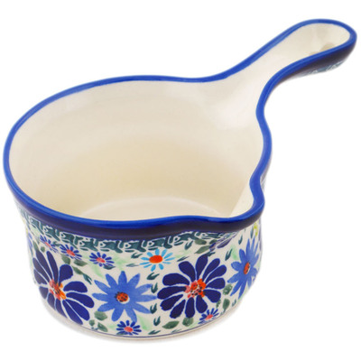 Polish Pottery Gravy Boat 10 oz Blue Summer Garden