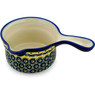 Polish Pottery Gravy Boat 10 oz Peacock Bumble Bee