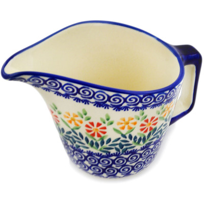 Polish Pottery Gravy Boat 13 oz Wave Of Flowers