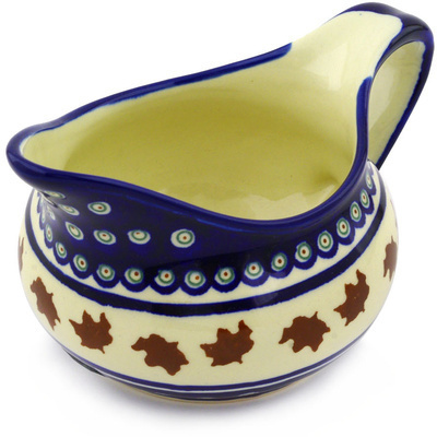 Polish Pottery Gravy Boat 17 oz Autumn Leaves