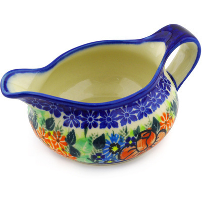 Polish Pottery Gravy Boat 19 oz Bold Poppies UNIKAT