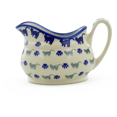 Polish Pottery Gravy Boat 19 oz Boo Boo Kitty Paws