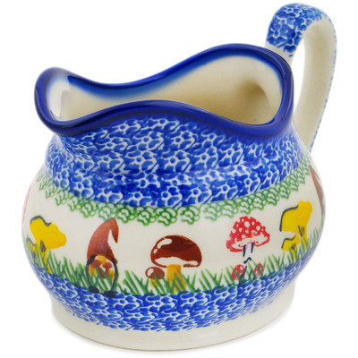 Polish Pottery Gravy Boat 19 oz Mushroom Garden