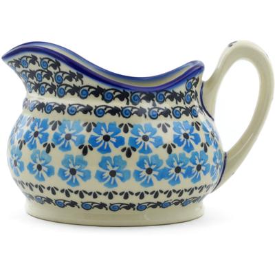 Polish Pottery Gravy Boat 19 oz Pansy Plenty