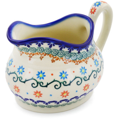 Polish Pottery Gravy Boat 19 oz Sunflower Dance