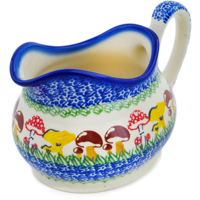 Polish Pottery Gravy Boat 19 oz Wild Mushroom Picking