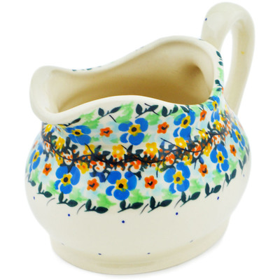 Polish Pottery Gravy Boat 20 oz Sweet Blooms UNIKAT