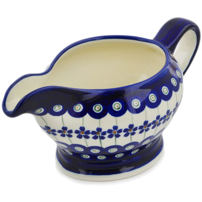 Polish Pottery Gravy Boat 22 oz Flowering Peacock