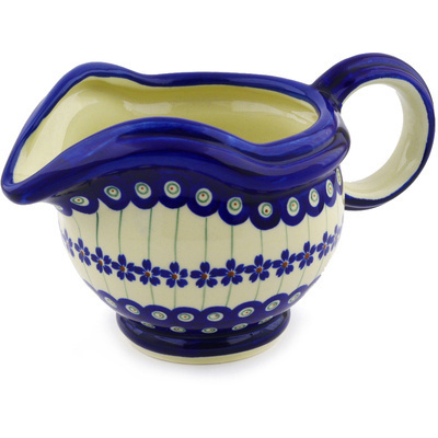 Polish Pottery Gravy Boat 22 oz Flowering Peacock