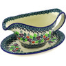 Polish Pottery Gravy Boat with Saucer 20 oz Berry Garland