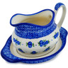 Polish Pottery Gravy Boat with Saucer Blueberry Dreams