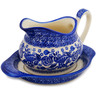 Polish Pottery Gravy Boat with Saucer Cobalt Dreams