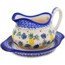 Polish Pottery Gravy Boat with Saucer Pineapple Parade