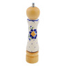 Polish Pottery Grinder 8&quot; Orange And Blue Flower