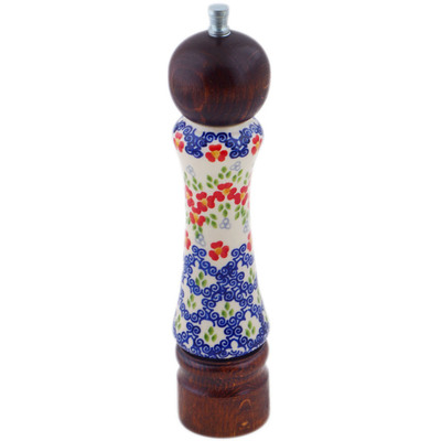 Polish Pottery Grinder 8&quot; Red Chains UNIKAT