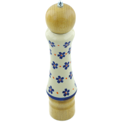 Polish Pottery Grinder 8" Simple Flower Design
