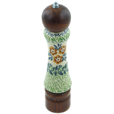 Polish Pottery Grinder 8&quot; Three Lillies UNIKAT