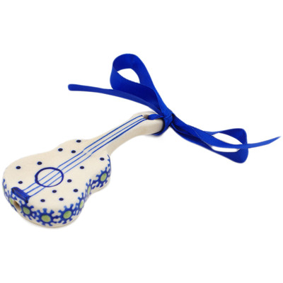 Polish Pottery Guitar Ornament 4&quot; Sweet Dreams
