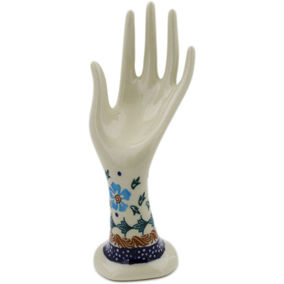 Polish Pottery Hand Figurine 7&quot; Blue Cornflower