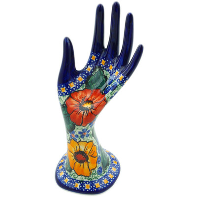 Polish Pottery Hand Figurine 7&quot; Bold Pansy UNIKAT