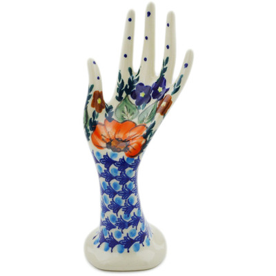 Polish Pottery Hand Figurine 7&quot; Bold Poppies