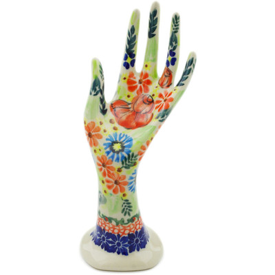 Polish Pottery Hand Figurine 7&quot; Bold Poppies UNIKAT