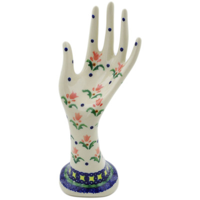 Polish Pottery Hand Figurine 7&quot; Cocentric Tulips